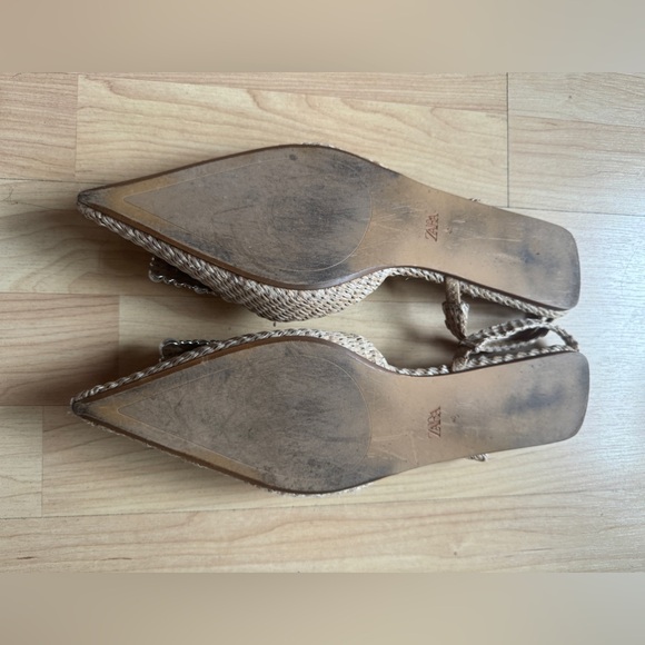 Zara embellished raffia slingback - size 40 - Picture 4 of 4